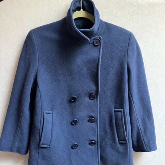 Mallia cashmere wool double breasted pea coat Sz 6 - Picture 1 of 13